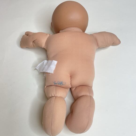 Vintage 1985 Cabbage Patch Kid Doll Coleco 14” Purple Overalls Soft Body - Picture 7 of 7